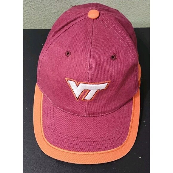 VIRGINIA TECH HOKIES Hat Cap Adjustable Size Maroon Embroidered Logo - Picture 1 of 6